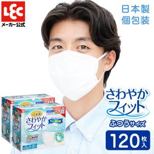 国産 マスク ふつう 120枚入 （60枚×2） 不織布 個包装 使い捨て さわやかフィット レック JIS適合 ウイルス 対策