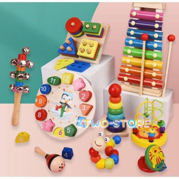 おもちゃ 知育玩具 木のおもちゃセット 出産祝い 1歳 2歳 3歳 男女誕生日 プレゼント 楽器 お...